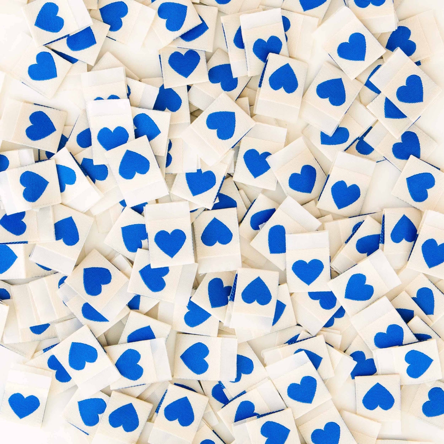 Blue Heart Woven Labels - Sewing Woven Clothing Label Tags