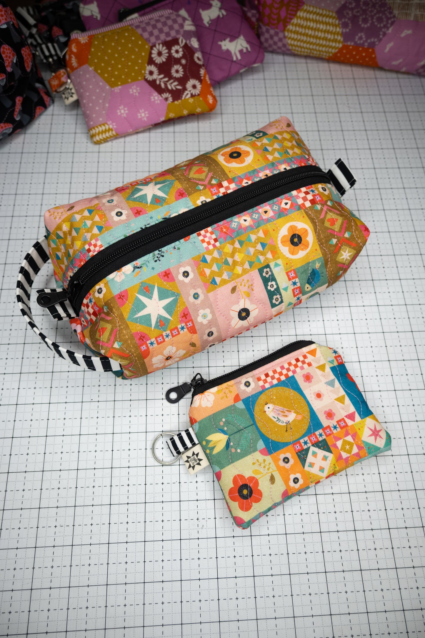 Quilted Boxy Pouch - Rad Patchwork