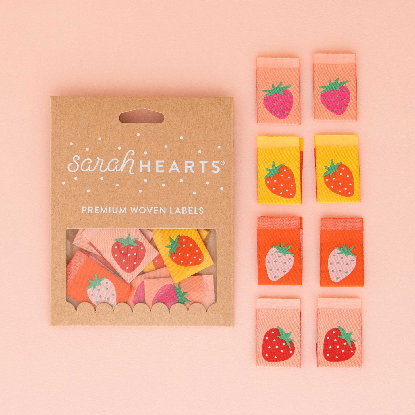 Strawberry Multipack Woven Sewing Quilt and Garment Labels