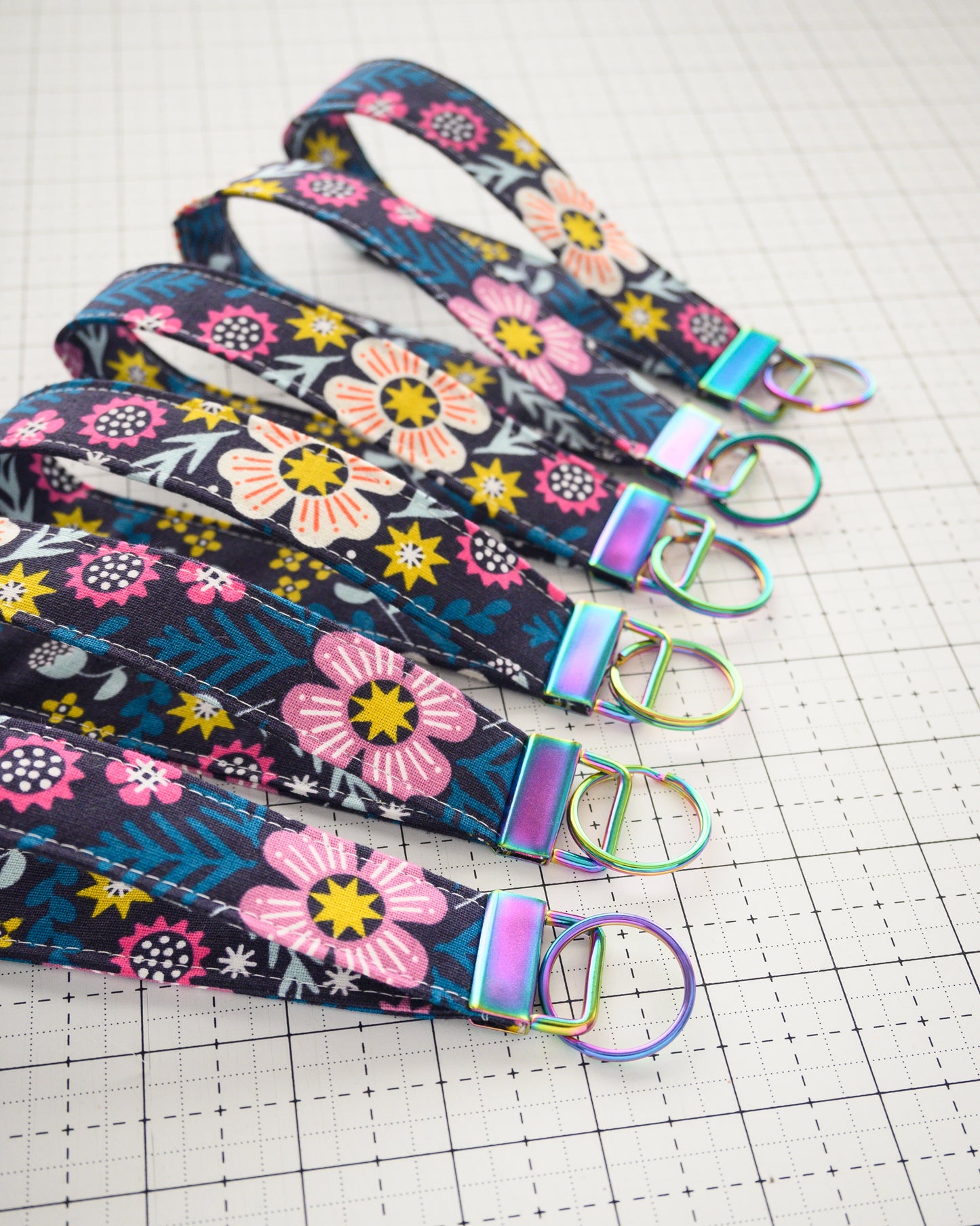 Key Wristlet - Pivot Wildflower in Eggplant