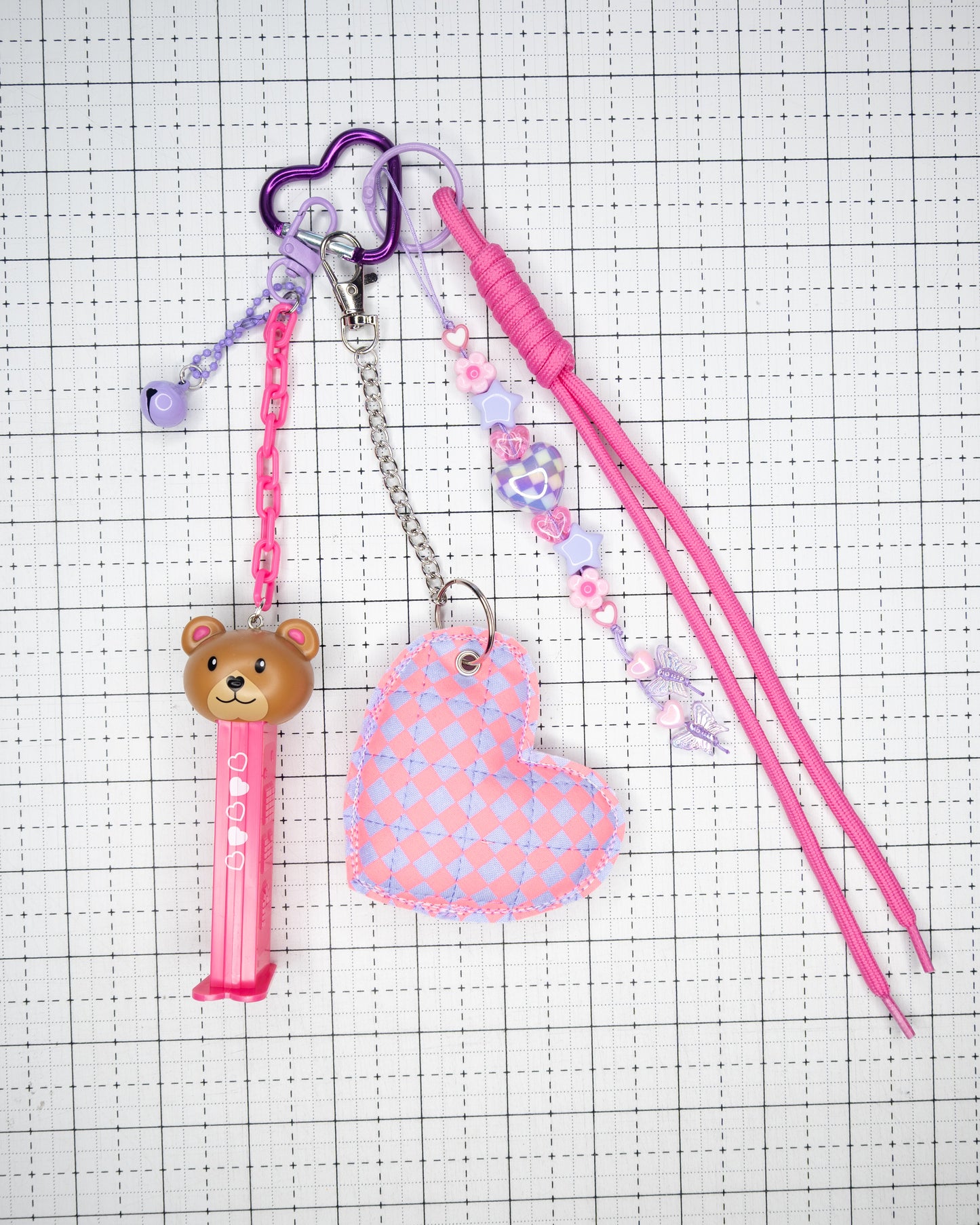 Teddy Bag Charm in Purple 💜