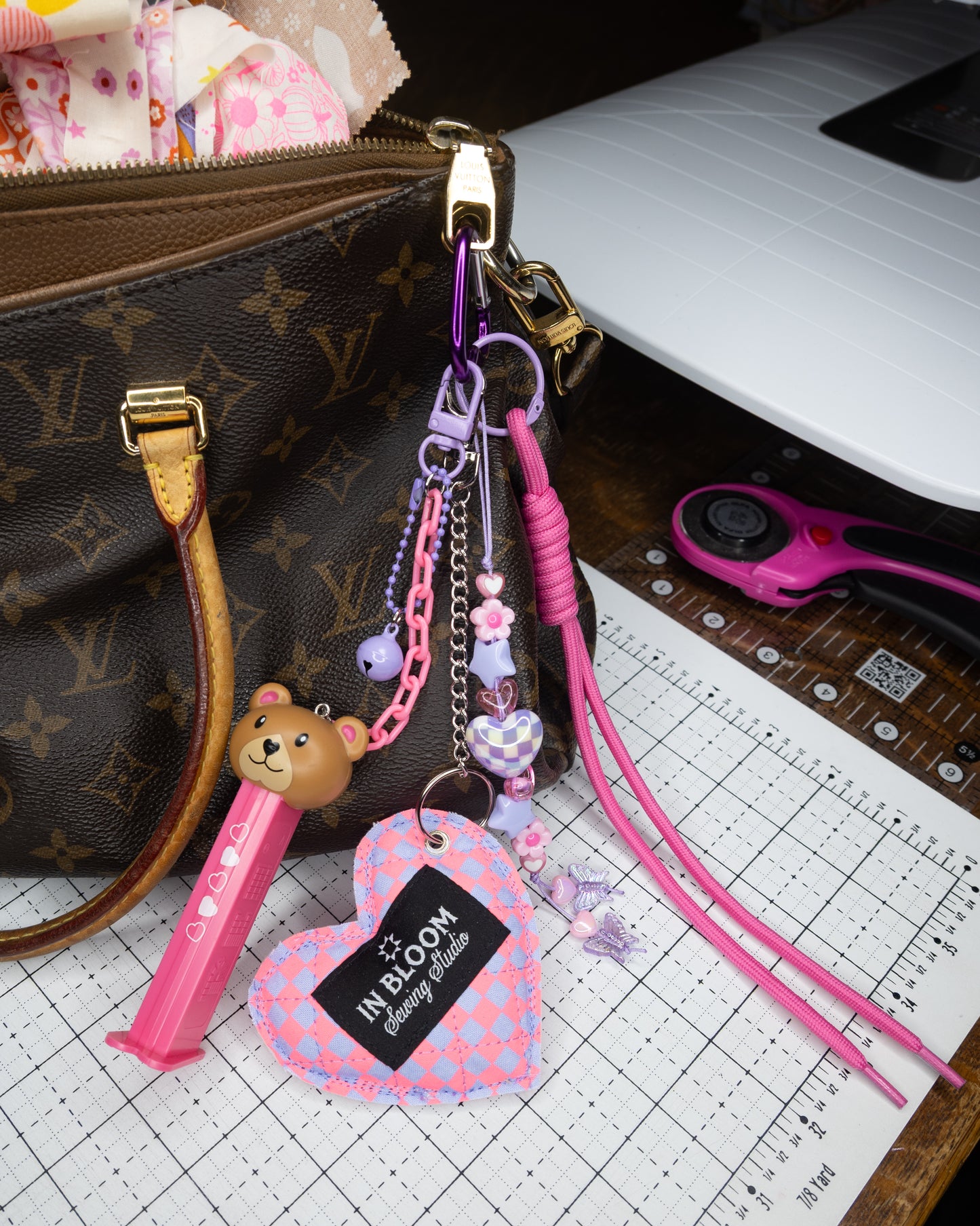 Teddy Bag Charm in Purple 💜