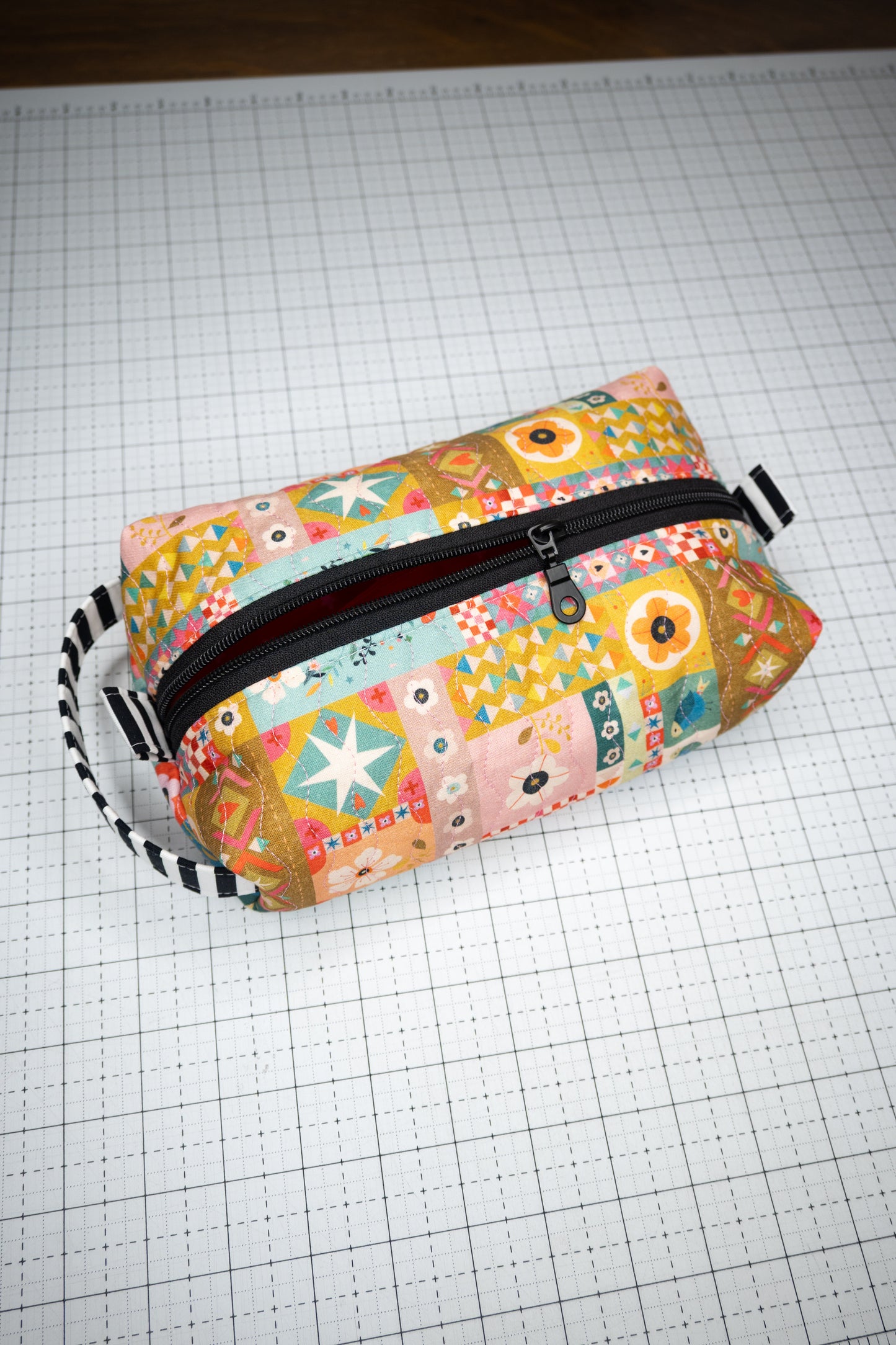 Quilted Boxy Pouch - Rad Patchwork
